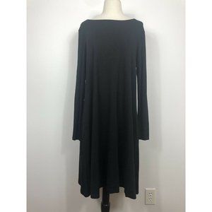 Simply Southern Black Tunic Dress M Swing Flare Very Soft Low Cut Back New Tags